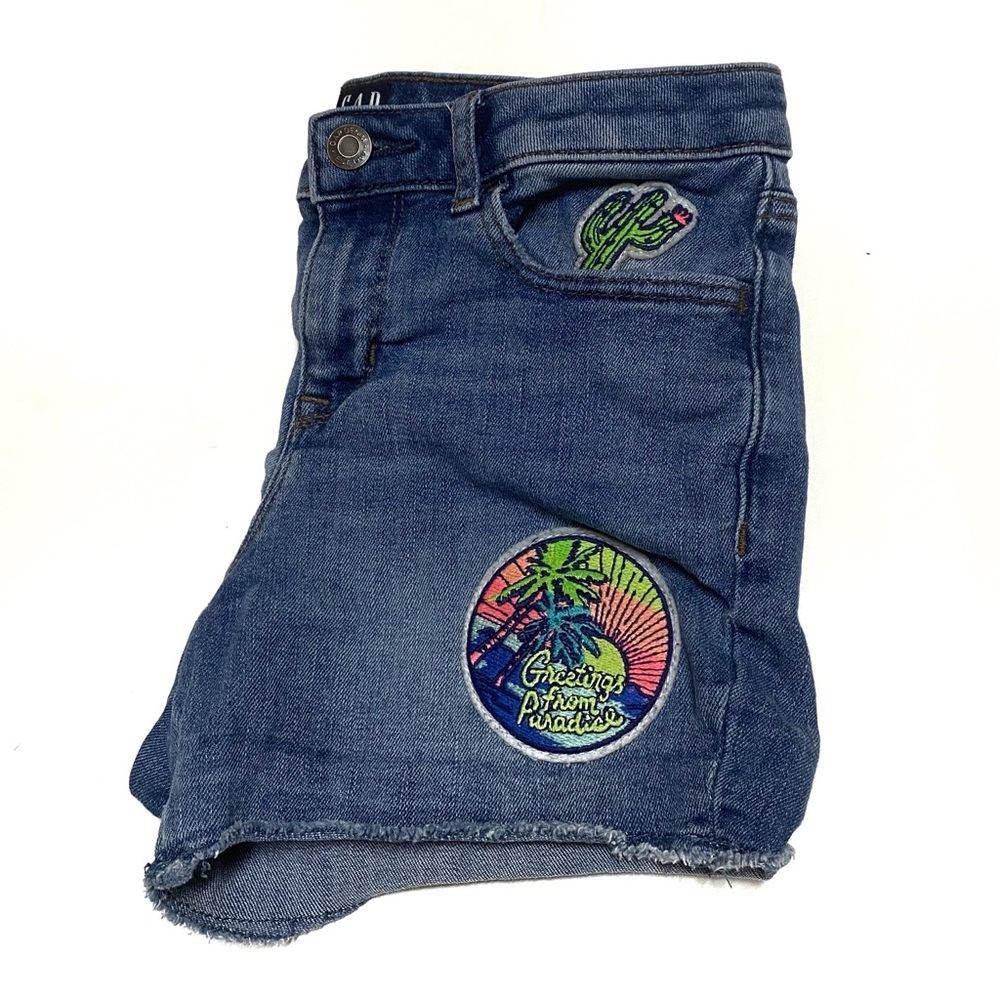 Gap Denim Patch Jean Shorts size 12 Girls